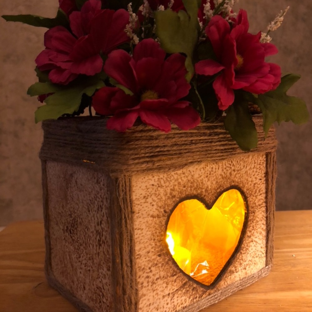 Handmade Glowing Heart Floral Centerpieces - Picture 3 of 4